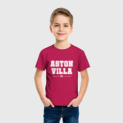 Футболка хлопковая детская Aston Villa football club классика, цвет: маджента — фото 2