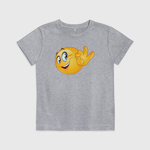 Детская футболка Эмодзи - ОК / Меланж – фото 1