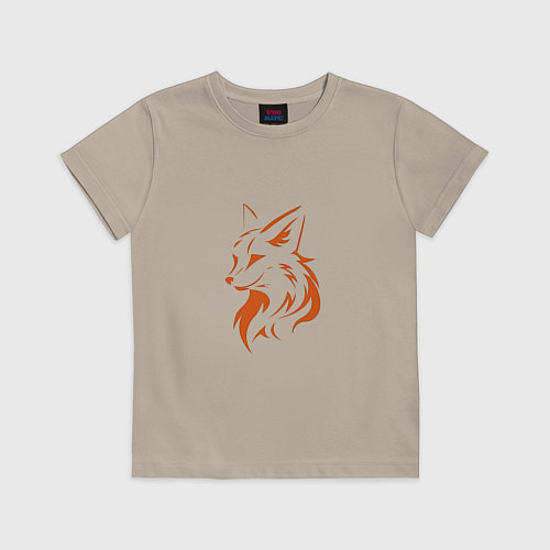 Детская футболка Голова лисы / Миндальный – фото 1