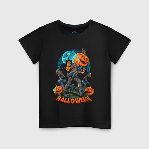 Детская футболка Halloween Pumpkin / Черный – фото 1