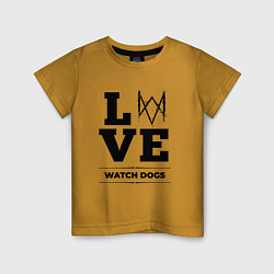 Футболка хлопковая детская Watch Dogs love classic, цвет: горчичный