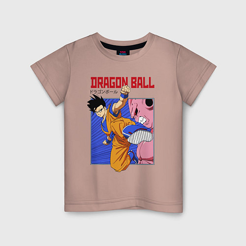 Детская футболка Dragon Ball - Сон Гоку - Удар / Пыльно-розовый – фото 1