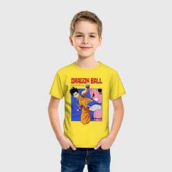 Футболка хлопковая детская Dragon Ball - Сон Гоку - Удар, цвет: желтый — фото 2