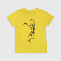 Футболка хлопковая детская Скелет и балет, цвет: желтый