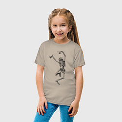 Футболка хлопковая детская Скелет и балет, цвет: миндальный — фото 2