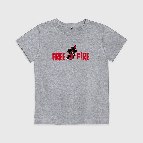 Детская футболка Гарена Фри Фаер и енот / Меланж – фото 1