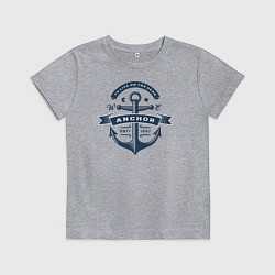 Футболка хлопковая детская Винтажный Морской Якорь, цвет: меланж