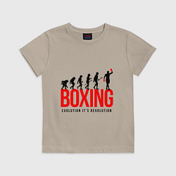 Футболка хлопковая детская Boxing evolution, цвет: миндальный