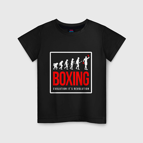 Детская футболка Boxing evolution its revolution / Черный – фото 1