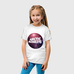 Футболка хлопковая детская Arctic Monkeys: space, цвет: белый — фото 2