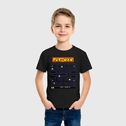 Футболка хлопковая детская Pac-Man на ZX-Spectrum, цвет: черный — фото 2