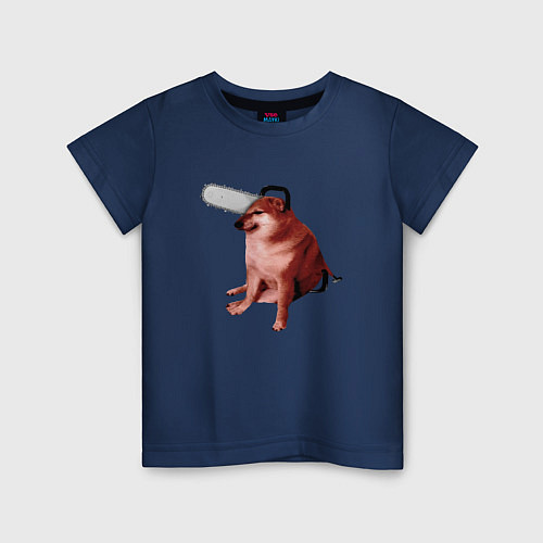 Детская футболка Чимс - человек бензопила - Мем / Тёмно-синий – фото 1