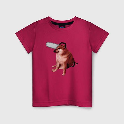 Детская футболка Чимс - человек бензопила - Мем / Маджента – фото 1