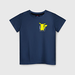 Футболка хлопковая детская Пикачу маленькое лого!, цвет: тёмно-синий