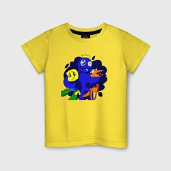 Футболка хлопковая детская Радужные друзья: все персонажи, цвет: желтый