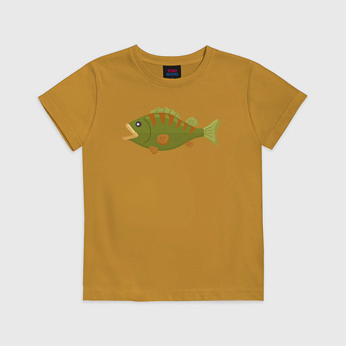 Детская футболка Рыба окунь / Горчичный – фото 1