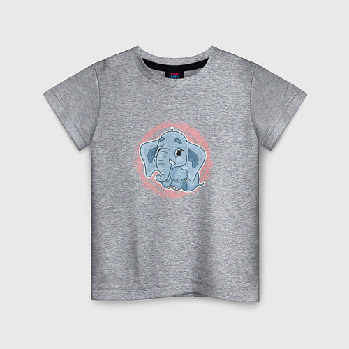 Детская футболка Мультяшный милый слонёнок / Меланж – фото 1