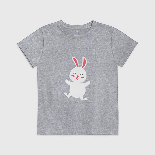 Детская футболка Белый зайка / Меланж – фото 1