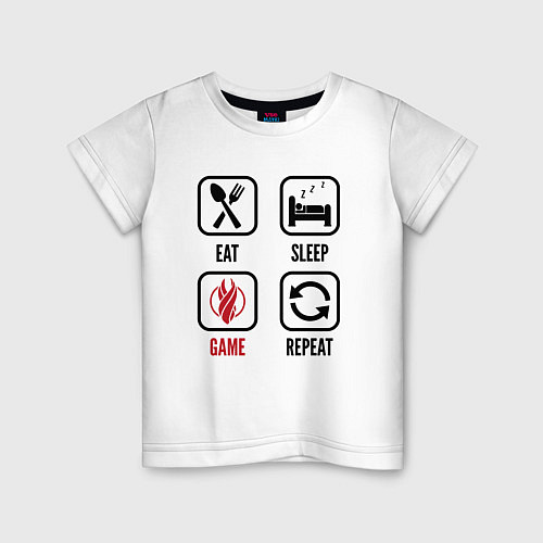 Детская футболка Eat - sleep - Dead Space - repeat / Белый – фото 1