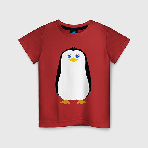 Детская футболка Красивый пингвин / Красный – фото 1