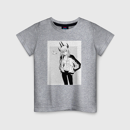 Детская футболка Человек-бензопила Пауэр / Меланж – фото 1
