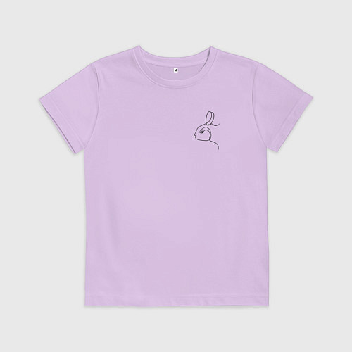 Детская футболка Заяц линией / Лаванда – фото 1