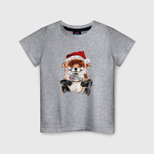 Детская футболка Christmas smile foxy / Меланж – фото 1