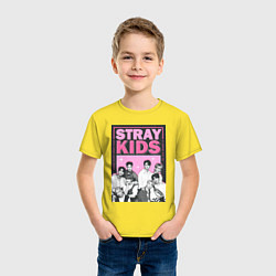 Футболка хлопковая детская Stray Kids boy band, цвет: желтый — фото 2