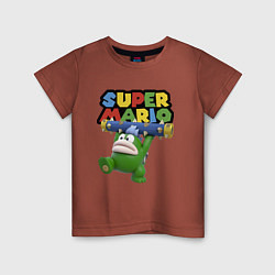 Футболка хлопковая детская Super Mario - Spike - Character, цвет: кирпичный