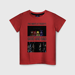 Футболка хлопковая детская Freddy good and bad, цвет: красный