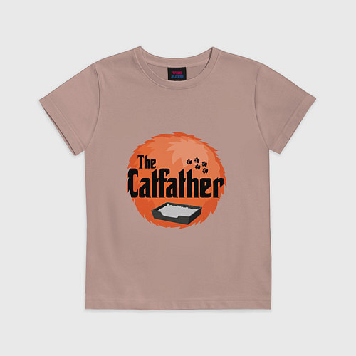 Детская футболка Cat father / Пыльно-розовый – фото 1