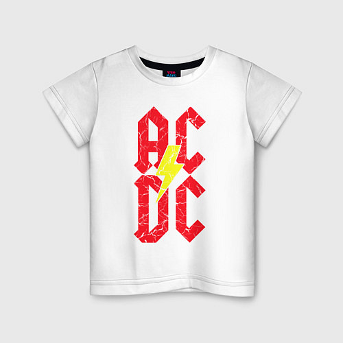 Детская футболка AC DC logo / Белый – фото 1