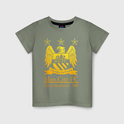 Футболка хлопковая детская Manchester City gold, цвет: авокадо
