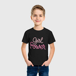 Футболка хлопковая детская Pink - girl Power, цвет: черный — фото 2