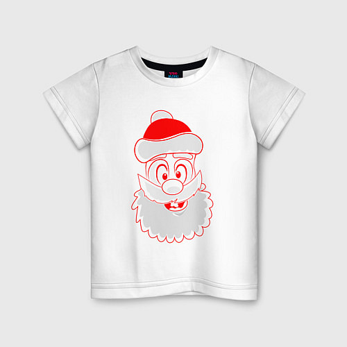 Детская футболка Лицо Деда Мороза / Белый – фото 1