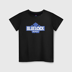 Футболка хлопковая детская Logo Blue Lock, цвет: черный