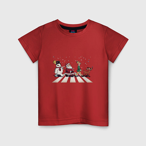 Детская футболка Beatles Christmas / Красный – фото 1