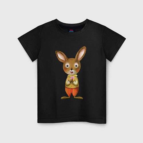 Детская футболка Кролик мягкий / Черный – фото 1