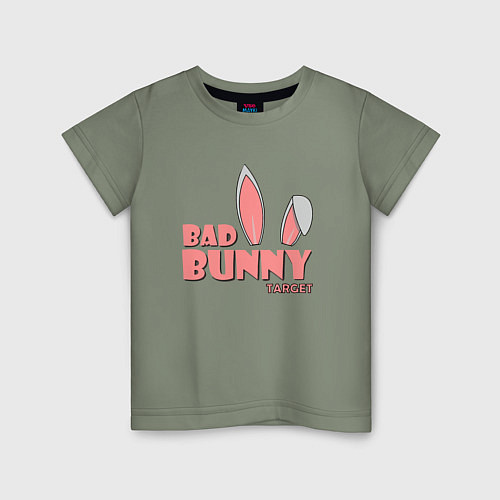 Детская футболка Кролик розовый на новый год / Авокадо – фото 1
