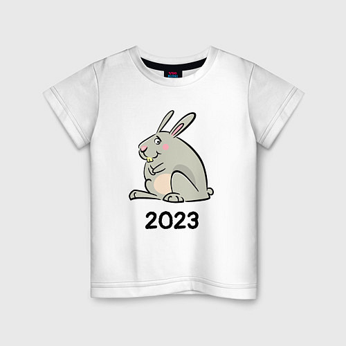 Детская футболка Большой кролик 2023 / Белый – фото 1