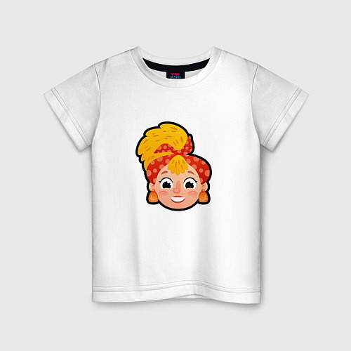 Детская футболка Мультяшная девочка в платке / Белый – фото 1