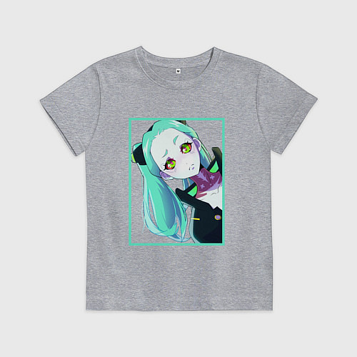Детская футболка Ребекка из киберпанка - нетраннер / Меланж – фото 1