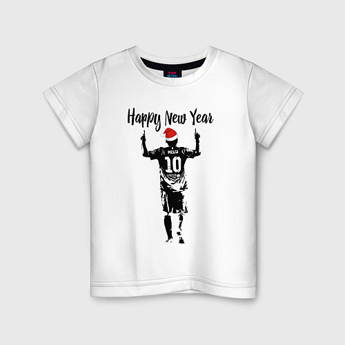 Детская футболка Лионель Месси Happy New Year / Белый – фото 1