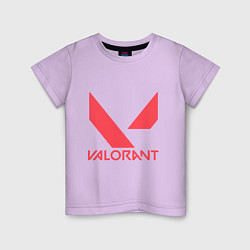 Футболка хлопковая детская Valorant - logo, цвет: лаванда