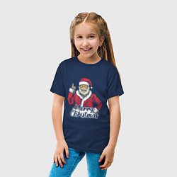 Футболка хлопковая детская Christmas Santa, цвет: тёмно-синий — фото 2