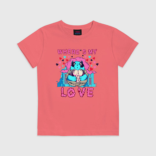 Детская футболка Где ты моя любовь / Коралловый – фото 1