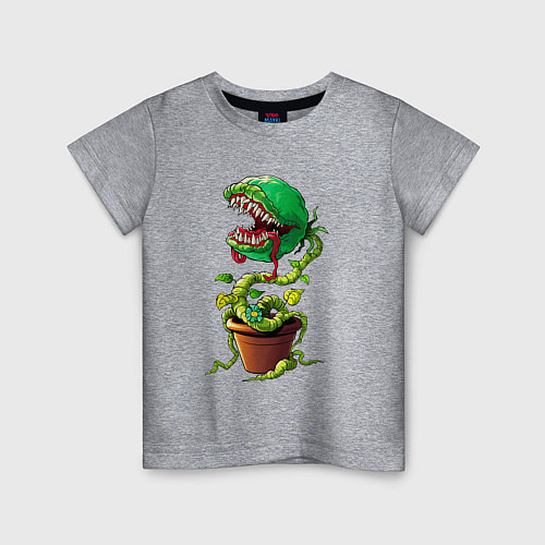 Детская футболка Плотоядный цветок из игры Марио / Меланж – фото 1