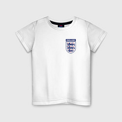 Футболка хлопковая детская Сборная Англии логотип, цвет: белый