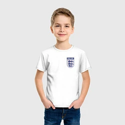 Футболка хлопковая детская Сборная Англии логотип, цвет: белый — фото 2