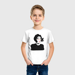 Футболка хлопковая детская Doomer-girl, цвет: белый — фото 2